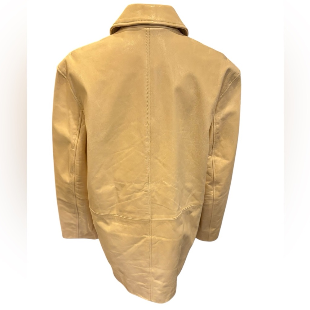 H&M NWT Loose Fit Leather Jacket/Blazer in Light Beige Sz XS - Picture 9 of 13